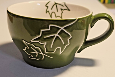 Starbucks Coffee Mug Cup 2007 Olive Green Leaves 10 oz | eBay