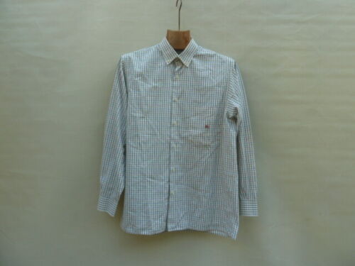 Burberry classic Fit Checked Button up shirt Men's Small size16 White Top  Pocket