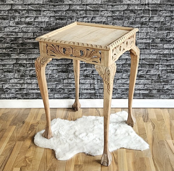 Tisch Beistelltisch Konsolentisch Natur Teak Wandtisch-image