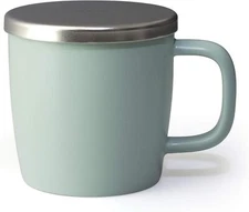 FORLIFE Dew Satin Finish Brew-In-Mug with Basket Infuser & Stainless Lid 11 oz.