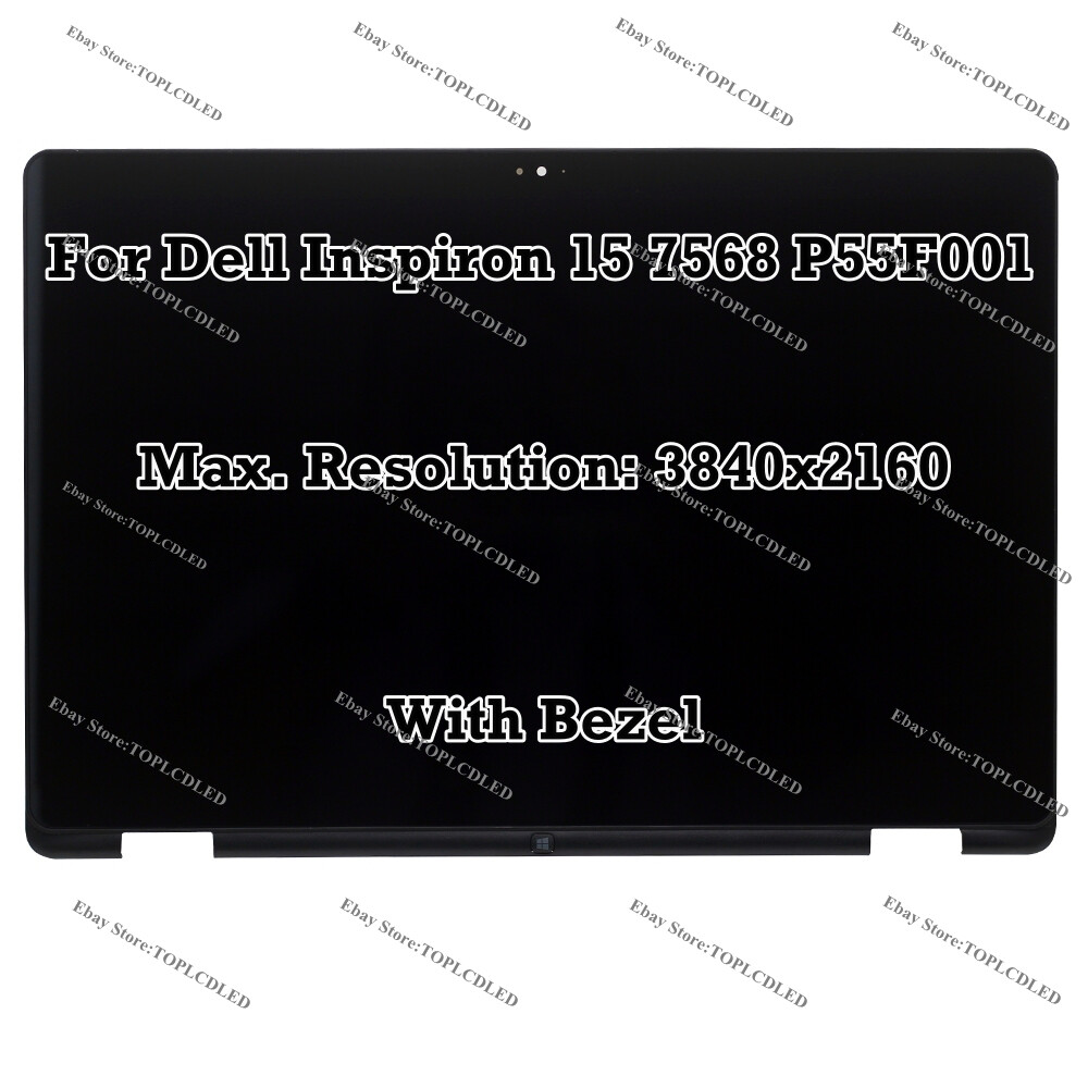 15.6"" Dell Inspiron 15 7568 P55F001 UHD 4K LCD Touch Screen Digitizer Assembly