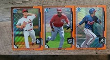 2015 Bowman Chrome Victor Reyes, Cooney, Bautista Orange Wave