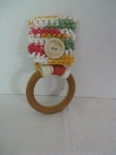 Crochet Kitchen Towel Wood Ring Holder   Gift Idea