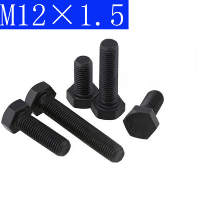 M12 x 1.5 Fine Pitch Hex Cap Bolts / Screws, 8 Alloy Steel Thread Metric Tap
