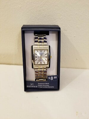 George Silver/Gold Color Analog Expansion Band Watch