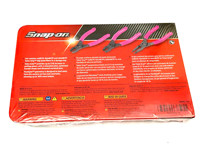 Snap on Tools NEW PL344BCFP 3 Piece Slip Joint Pliers Set Snap on Tools NEW PL344BCFP 3 Piece Slip Joint Pliers Set