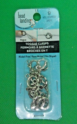 Bead Landing #443240 Toggle Clasps, approx. 1 cm dia. pkg 9