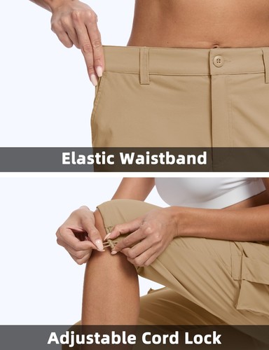 Pantalones capri cargo para mujer 6 bolsillos senderismo ligeros informales trabajo verano pantalones cortos - Imagen 48 de 64