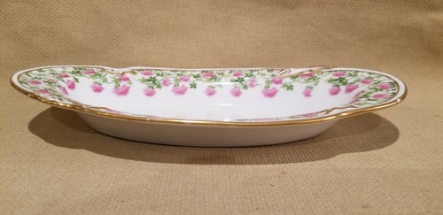 DELINIERES & CIE (D & C) L. BERNARDAUD Limoges PINK ROSES Oval Porcelaian Dish - Picture 5 of 8