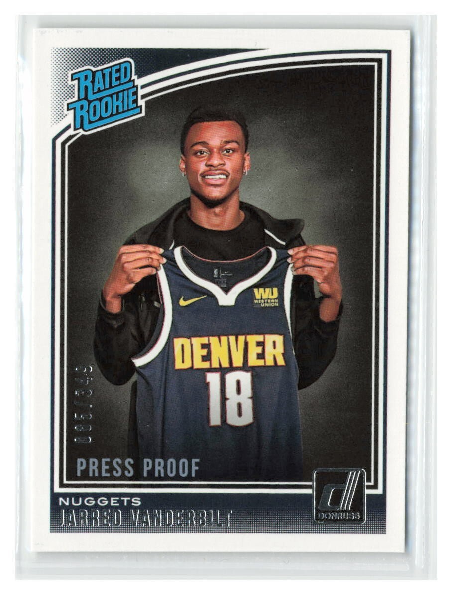 Jarred Vanderbilt 2018-19 Donruss Press Proof RC SP /349 #151 - NUGGETS