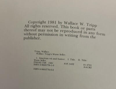 WALLACE TRIP'S WURST SELLER : by Wallace Tripp : vintage 1981 | eBay