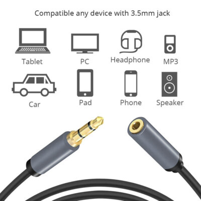3,5mm-Klinkenstecker-Audio-Verlängerungskabel M-F für Kopfhörer-Smartphone 1,5 m