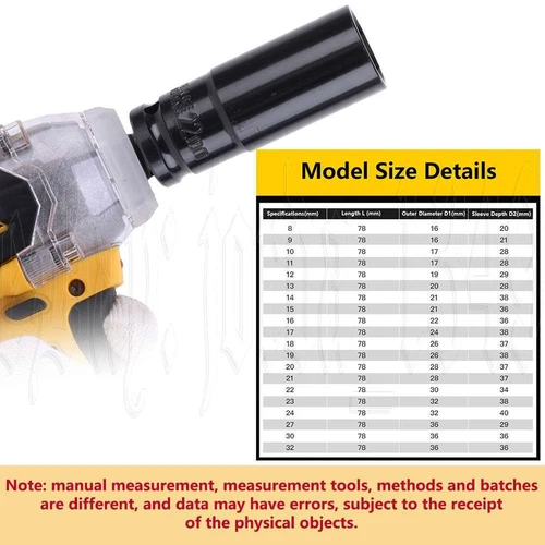 10/20PCS 1/2" inch Heavy Duty Deep Impact Socket Tool Set 8-32mm Metric Garage - Picture 13 of 18