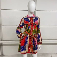 FARM RIO Surreal Scarf Sand Mini Dress Women's Size XS Multi 321349