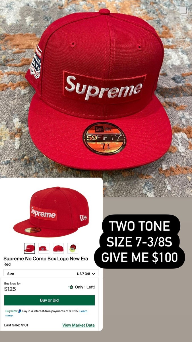 Brand New FW21 New Era Supreme No Comp Box Logo Two-tone Hat 7-3