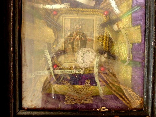 Superbe RARE ancien cadre reliquaire XIXème Saint paperolle cachet cire 1 - Picture 6 of 11