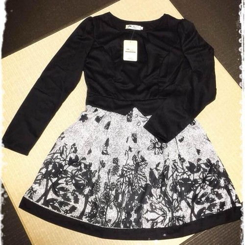 Korean style Women Retro High Waist Long Sleeve Dress Shirt dress Sz XS S - Picture 2 of 5