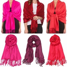 Burgundy Red Wine Pashmina Scarf Shawl Evening Wedding Events Fuchsia Party Wrap