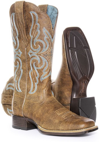 Ariat Primera Strech Western Leather Womens Boots In Brown Blue UK 3 - 9 - Picture 5 of 6
