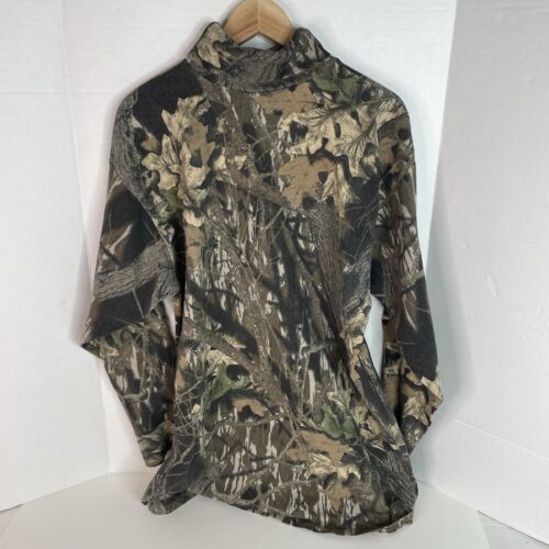 Vintage Mossy Oak Turtle Neck Long Sleeve Camouflage Shirt, 2XL, Hunting, USA - Picture 2 of 7
