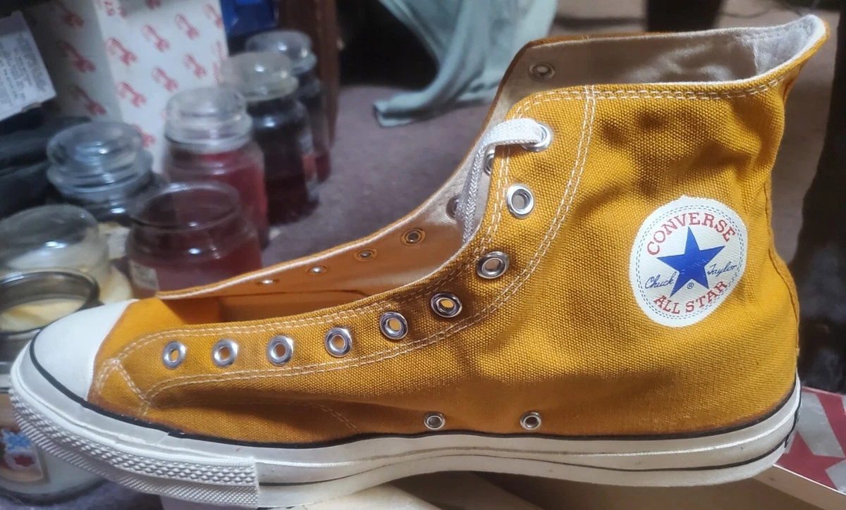 NEW! VINTAGE 1970s Converse All-Star Chuck Taylor USA Black Label Size 16 Hi Top