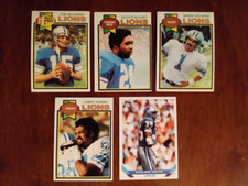 5 Card Lot of 1979-93 Topps Detroit Lions Football Cards