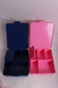 S 2 New Pottery Barn Kids Spencer Bento Box Container Navy Blue