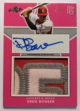 🔥 2019 Leaf Perfect Game Auto DREW BOWSER Patch /8 MINT 🔥