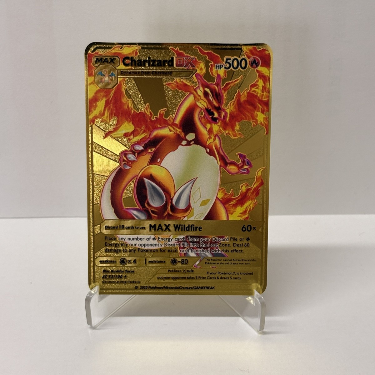 Charizard DX HP500 Gold Metal Pokémon Card-Collectible Gift