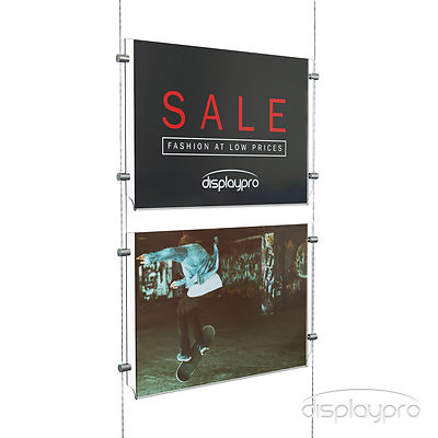 Immobilienmakler Poster Display - 2 Querformat A4 Boden bis Decke Kabelhalter