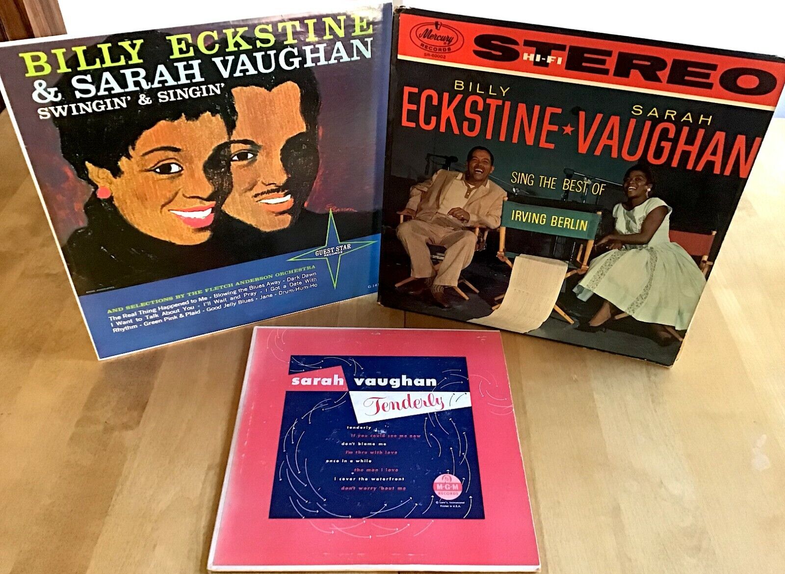 Sarah Vaughan/Billy Eckstine: Tenderly+ Swingin&Singin+Sing Berlin 10"&12" LP's