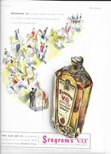 Werbung von 1937 f&uuml;r Seagram's "V.O." Seltener alter kanadischer Rye Whiskey