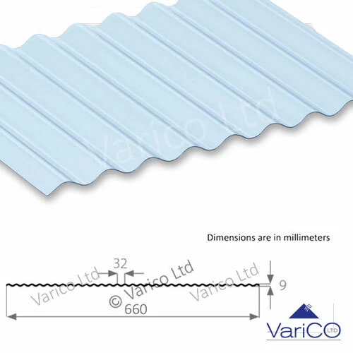 PALRAM - PALRUF MINIATURE PROFILE CORRUGATED PVC SHEETS 0.8MM THICK ROOFING SHEET