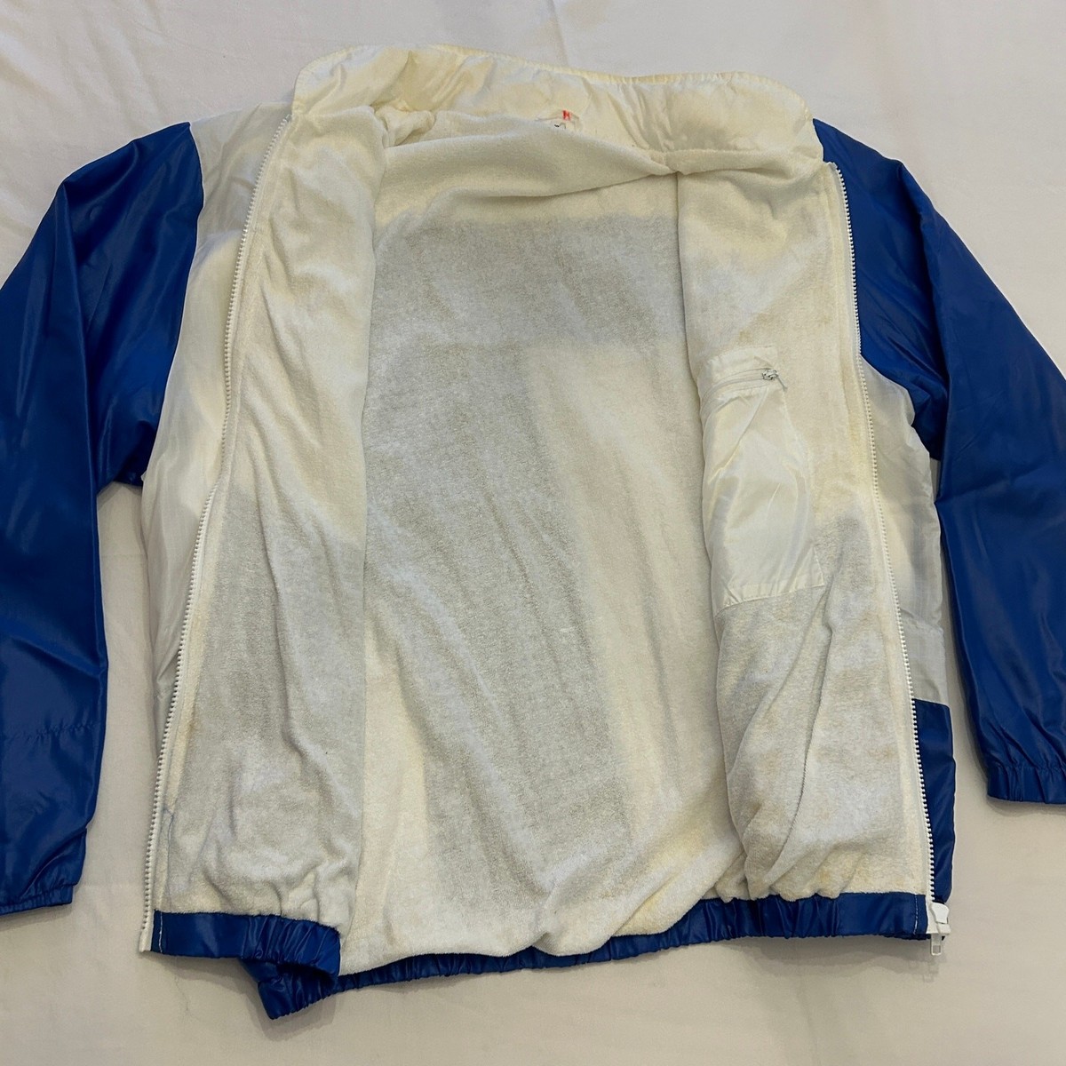 Vintage 90s Passport to Fitness Windbreaker Jacket | XL | Blue & White View 6