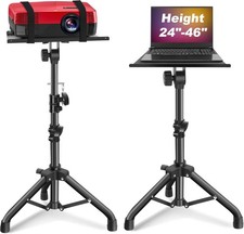 Projector Stand,Projector Stand Tripod Laptop Height 24.4" Black