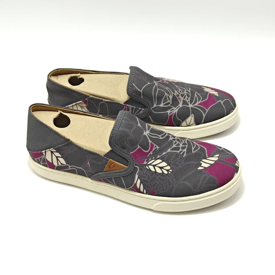 OluKai Tonos de Hoja Roja Estampado Pehuea Sin Cordones Lona Planos Mujer 6-10 Foto 2 de 4