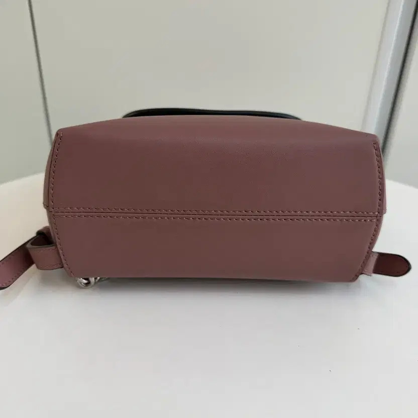 Fendi Kan I Mini Chain Backpack, Authentic, Silver Leather thumbnail 2