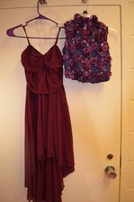 Maroon dance dress by Balera and Floral Top by Weissman