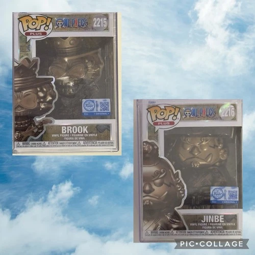 One Piece BROOK AND JINBE Bronze Statue Funko Pop Plus! w/Hard Protector Sealed