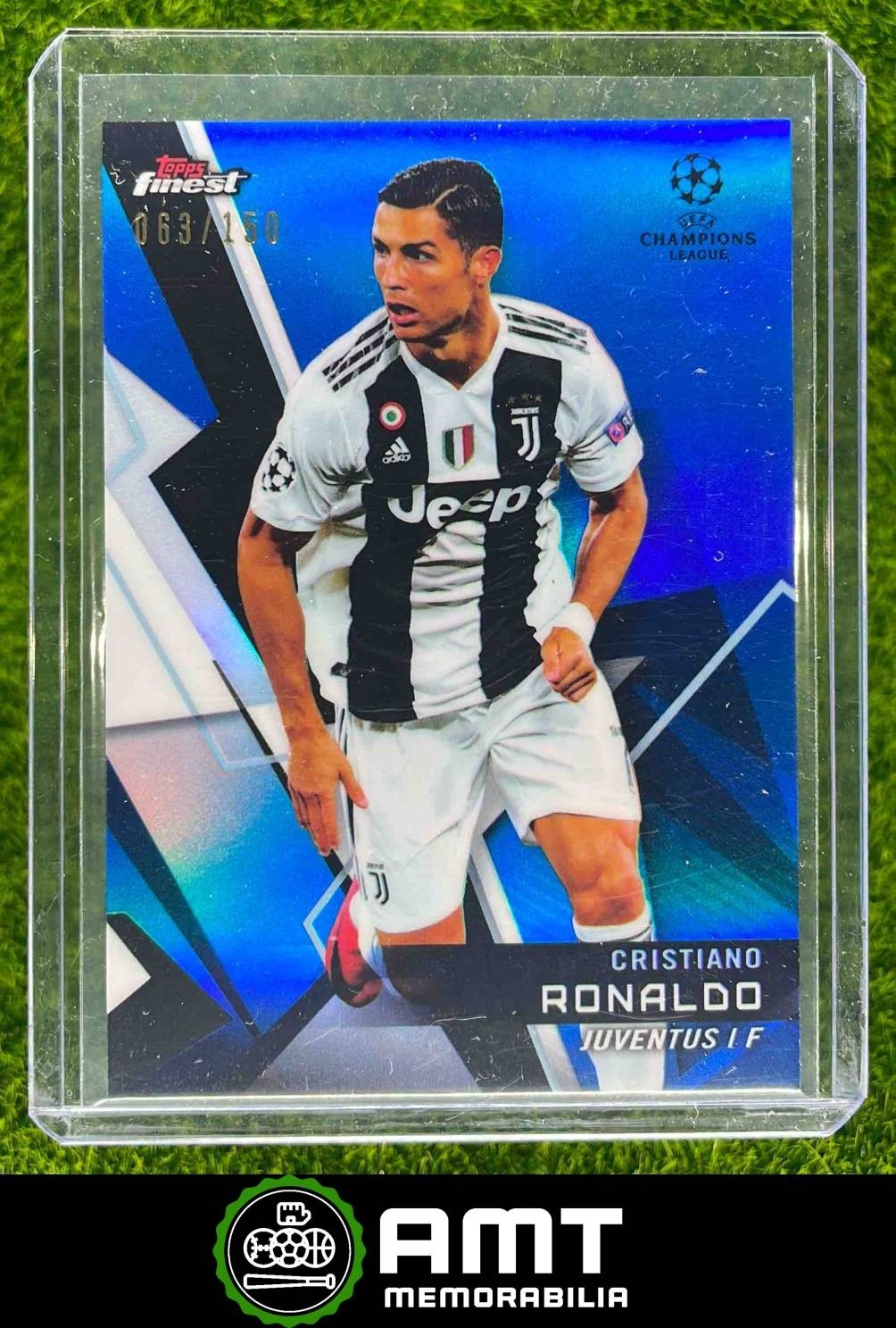 2018 Topps Chrome UEFA Champions League Cristiano Ronaldo Blue 63/150 Juventus