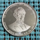 1967 LINCOLN NATL INS CO / Flambeau carrier .999 FINE SILVER Mardi Gras doubloon
