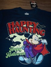 Walt Disney Mickey Mouse Happy Halloween Dracula T-Shirt Mens SMALL NEW w/ TAG