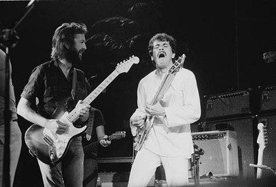 Guitarists Eric Clapton Carlos Santana During A Us Tour 1St July 1- Old Photo