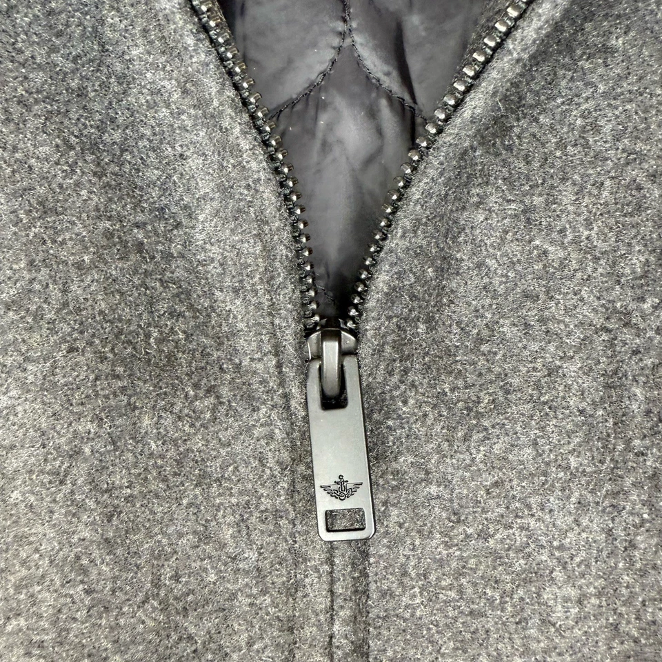 Dockers Wool Blend Bomber Jacket Men’s Gray Zip Up Quilted Winter Coat S NWT  - Image 4 of 4
