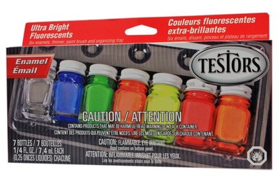 Testors Enamel Paint Set, 9132X, Fluorescent