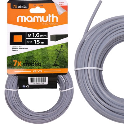 Trimmerfaden 1,6mm 15m QUADRATIC KT-V13 MAMUTH Faden für Motorsense STIHL NAC