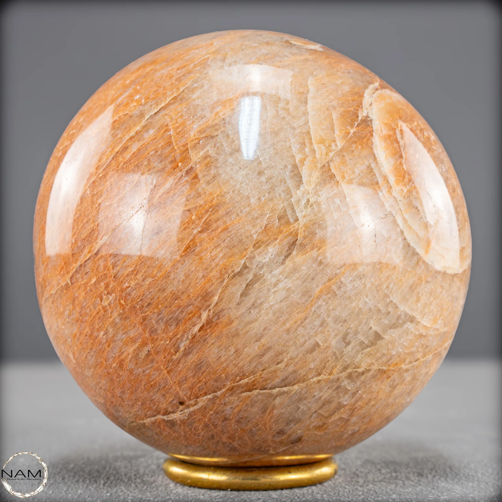 Natürlicher Pfirsich-Mondstein Kristall-Kugel – 1539,21g – 107mm