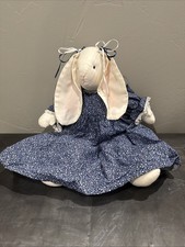 Long-Eared Bunny  Stuffed Animal Blue Dress w...