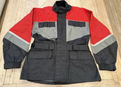 Tour Master Motorcycle Jacket Reflective Red Black Gray Mens Small S TourMaster