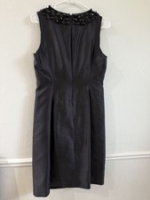 Tory Burch black 100% silk dress with beaded neckline size 8  women's